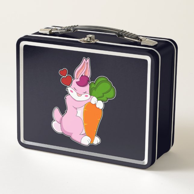 Lunch Box Lapin avec carotte et coeur (Devant)