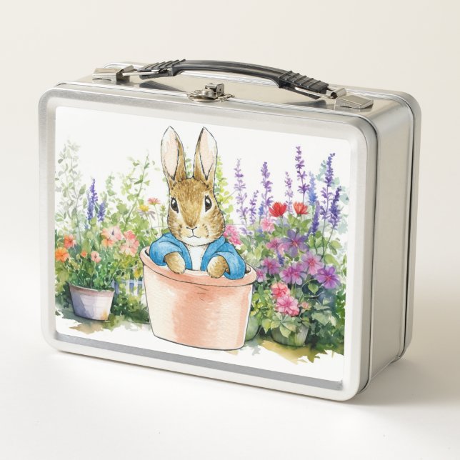 Lunch Box Lapin de conte de fées classique assis dans un pot (Devant)
