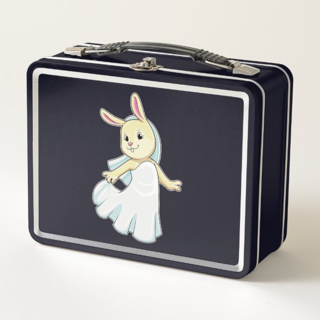 Lunch Box Lapin en mariée avec voile (Devant)