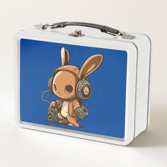 Lunch Box Lapin Mélodique : Un Voyage Musical (Devant)