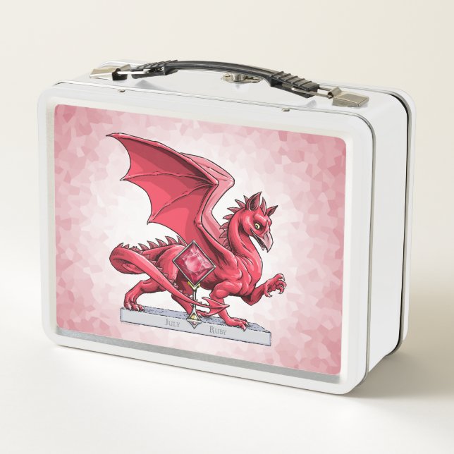 Lunch Box Le dragon de pierre de naissance de juillet : Ruby (Dos)