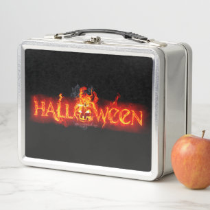 Lunch Box Le lettrage massif enflammé d'Halloween de Slipper