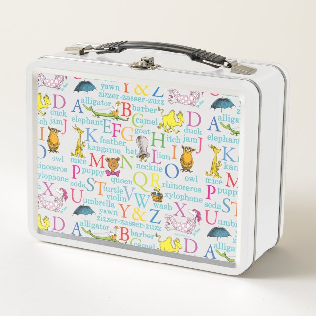 Lunch Box Le Motif ABC du Dr Seuss avec des mots (Devant)