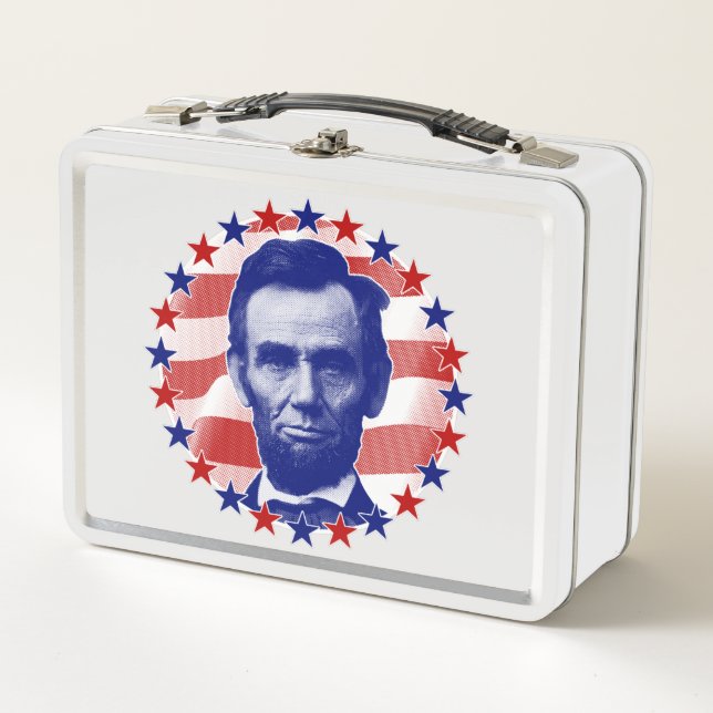 Lunch Box Le président Abraham Lincoln Étoiles et rayures (Devant)