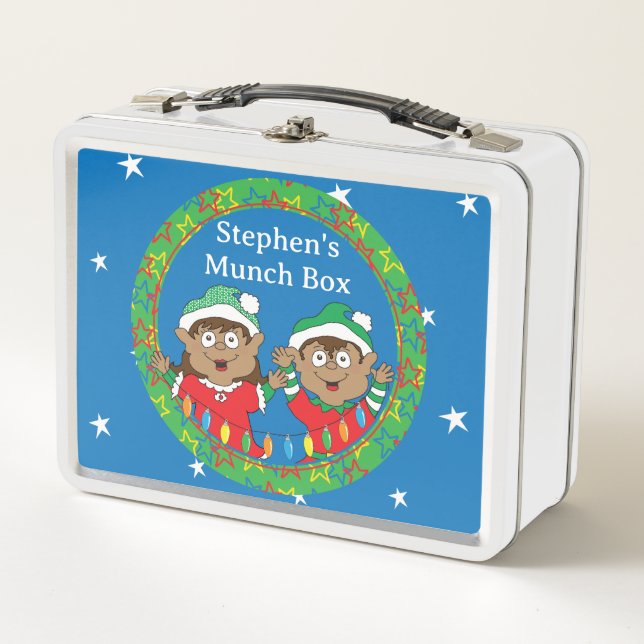 Lunch Box Les elfes de Noël Cheveux foncés (Devant)