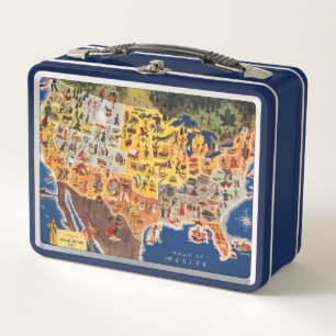 Lunch Box Les Etats-Unis tracent - les vacances et le jeu