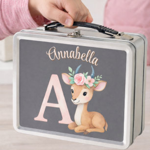 Lunch Box LETTRE D'Aquarelle Mignonne Whimsical A Animal Nur