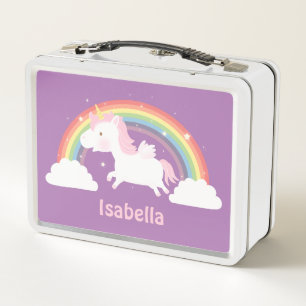 Lunch Box Licorne Volante Mignonne et Filles de l'Arc-en-Cie