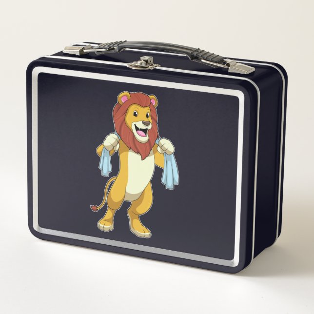Lunch Box Lion avec serviette pour douche (Devant)