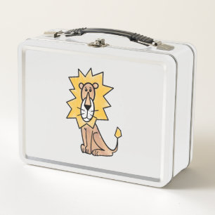Lunch Box lion mignon dessin animé enfants rétro safari jung