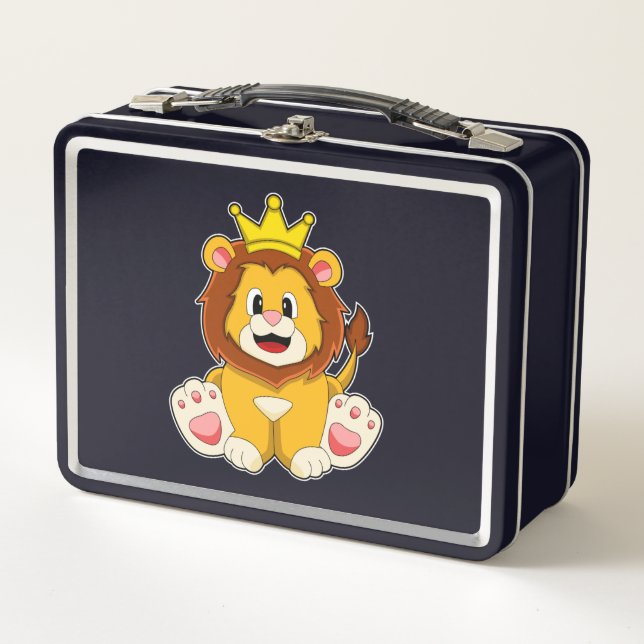 Lunch Box Lion roi avec couronne (Devant)