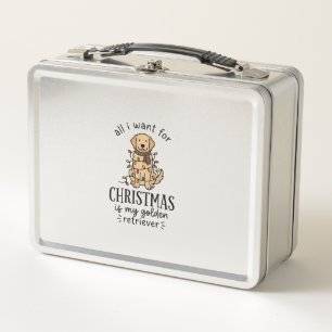 Lunch Box Liste de souhaits de retriever doré de Noël Design