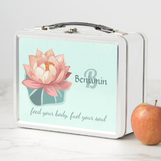 Lunch Box Lotus Aquarelle Avec Feuille