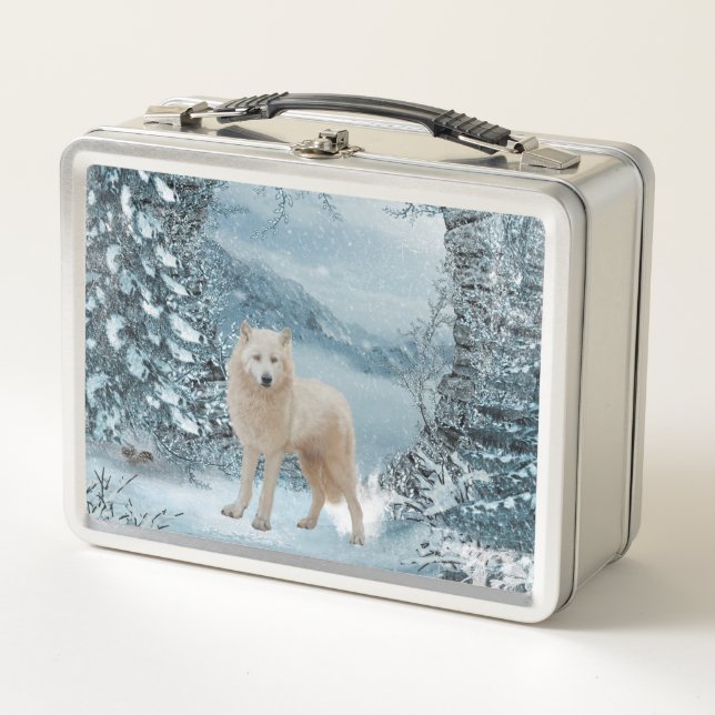Lunch Box Loup blanc merveilleux (Devant)