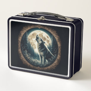 Lunch Box Loup vintage et lune classique