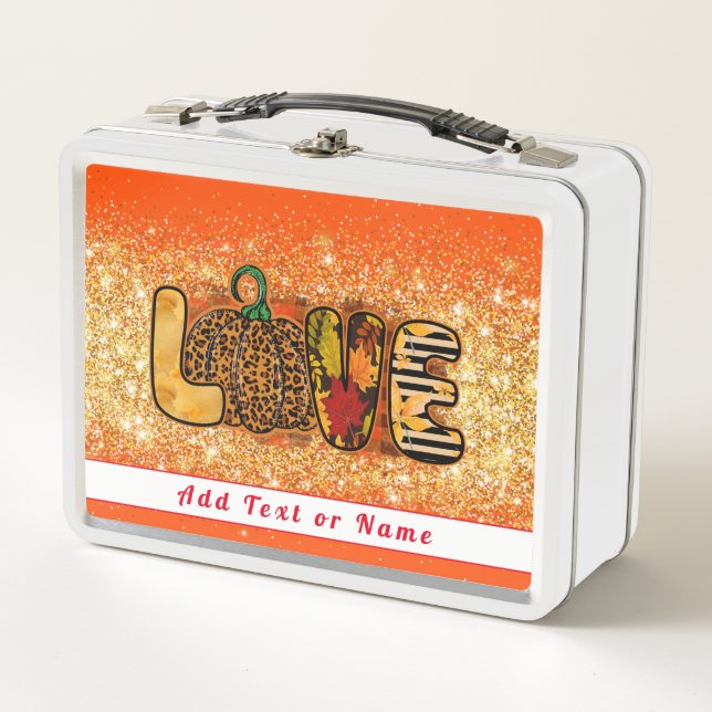 Lunch Box Love Citrouille Personnaliser d'automne Texte et c (Devant)