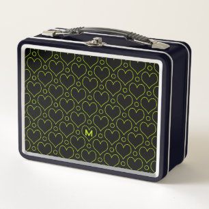 Lunch Box Love Hearts & Pois motif en Lime Green