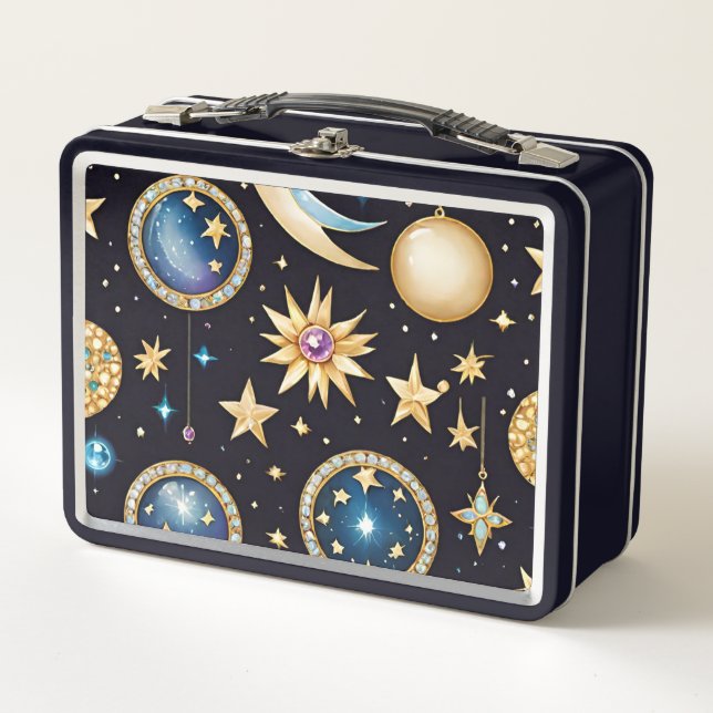 Lunch Box Lune Et Étoiles Céleste (Devant)