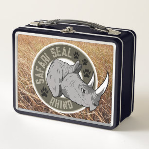 Lunch Box Lunette Rhino Safari Seal Wildlife