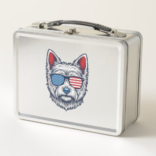 Lunch Box Lunettes de soleil pour chien Westie patriotiques 