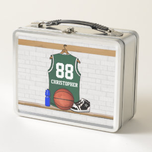 Lunch Box maillot de basket vert et blanc personnalisé