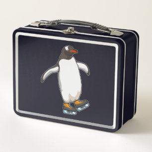 Lunch Box Manchot au patinage sur glace avec des patins à gl