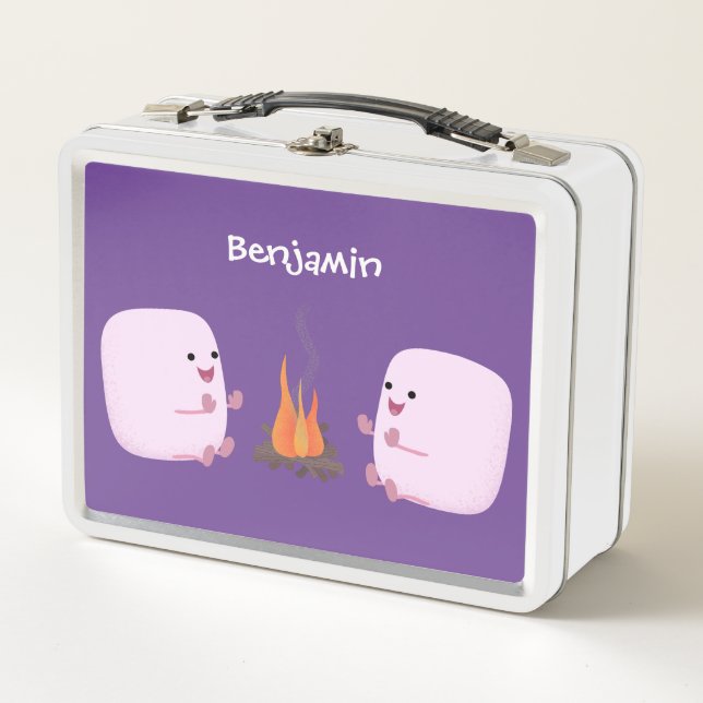 Lunch Box Marshmallows mignons roses par dessin animé sur le (Devant)
