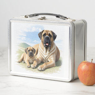 Lunch Box Mastiff Dogue anglaise avec enfant en vacances