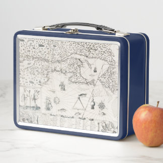 Lunch Box Medieval World Map Québec Nouvelle-France America