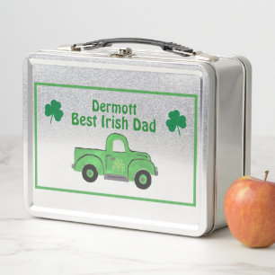 Lunch Box Meilleur papa irlandais camion vert vintage peint