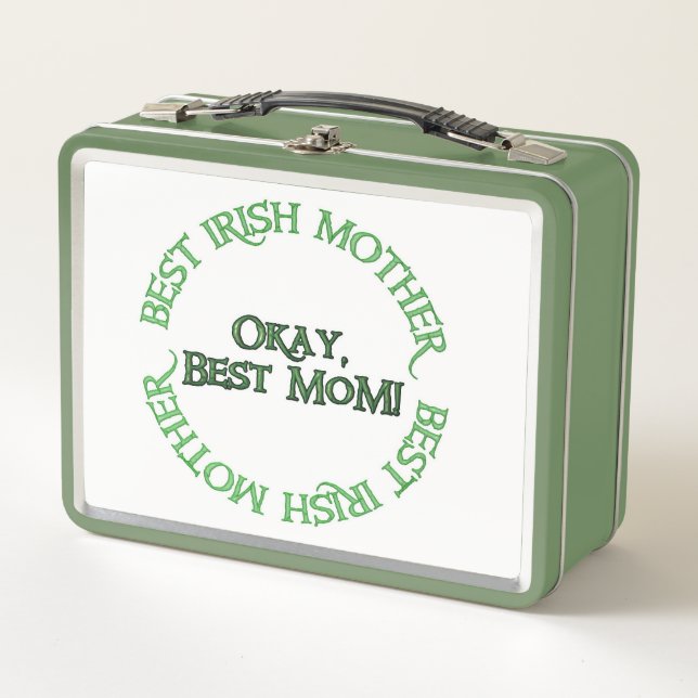 Lunch Box Meilleure boîte à lunch irlandaise blanche et vert (Devant)