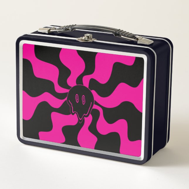 Lunch Box Melt de sourire - Magenta et noir (Devant)