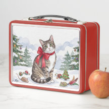 Mia le chat festif avec décoration de fêtes