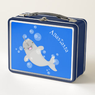 Lunch Box Mignon narval heureux bulles illustration de dessi