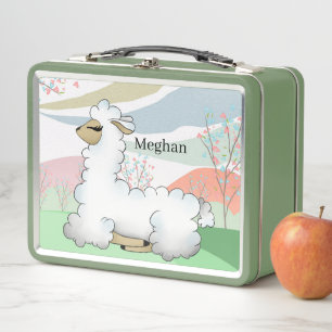 Lunch Box mignonnes filles amantes lama ajouter le nom