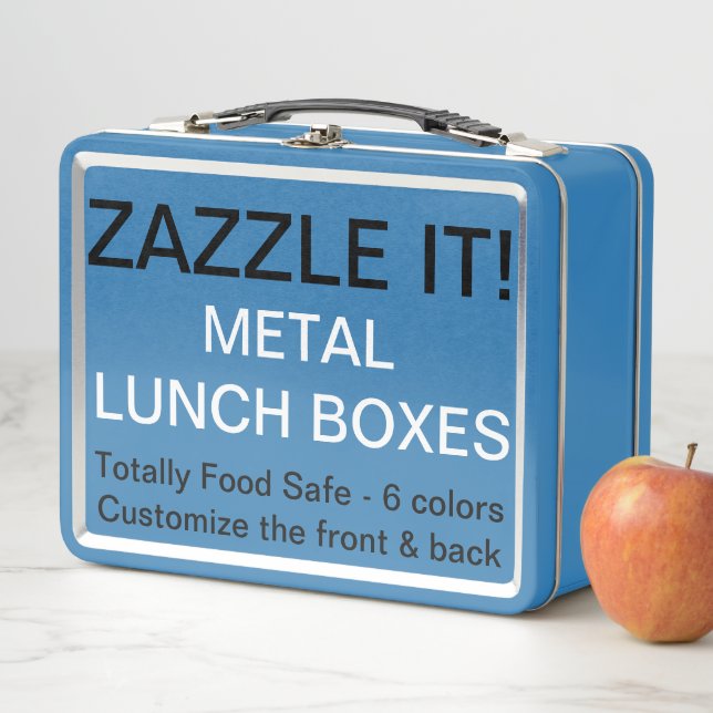 Lunch Box Modèle BLEU de gamelle personnalisé par coutume en (En situation)