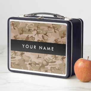 Lunch Box Modèle de camouflage du désert, Votre nom, Personn