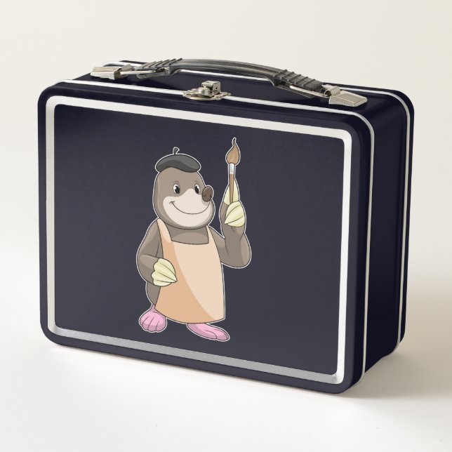 Lunch Box Mole comme Peintre avec pinceau (Devant)
