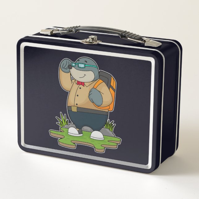 Lunch Box Mole comme randonneur avec sac à dos (Devant)