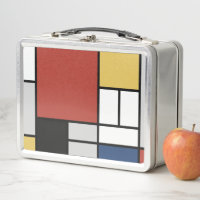 Mondrian Peinture Rouge Plane Jaune Noir Gris Bleu