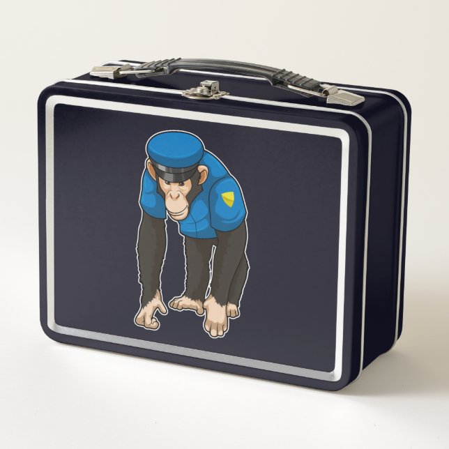 Lunch Box Monkey as Police officer with Uniform (Devant)