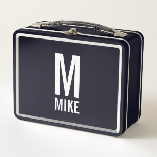Lunch Box Monogramme et nom personnalisés modernes