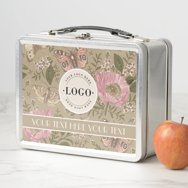 Lunch Box Monogramme floral botanique de fleurs sauvages à l (En situation)