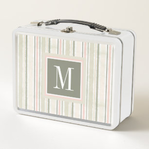Lunch Box Monogramme   la joie des rayures d'aquarelle du