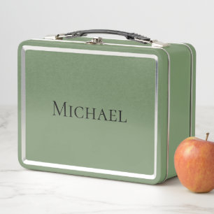 Lunch Box Monogramme personnalisé Rouge Vert Bleu Argent
