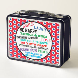 Lunch Box Monogramme Rouge Blanc Bleu Points Motivation