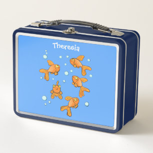 Lunch Box Morceau de poisson rouge orange mignon sur dessin