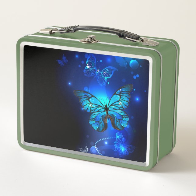 Lunch Box Morpho Butterfly in the Dark Background (Devant)