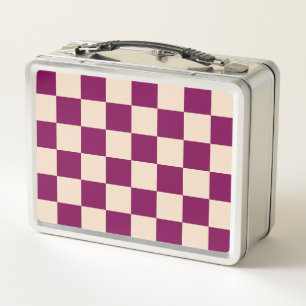 Lunch Box Motif à carreaux marron et beige