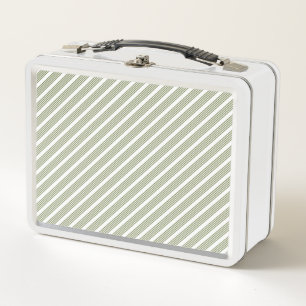 Lunch Box Motif à cinq bandes vert et blanc olive